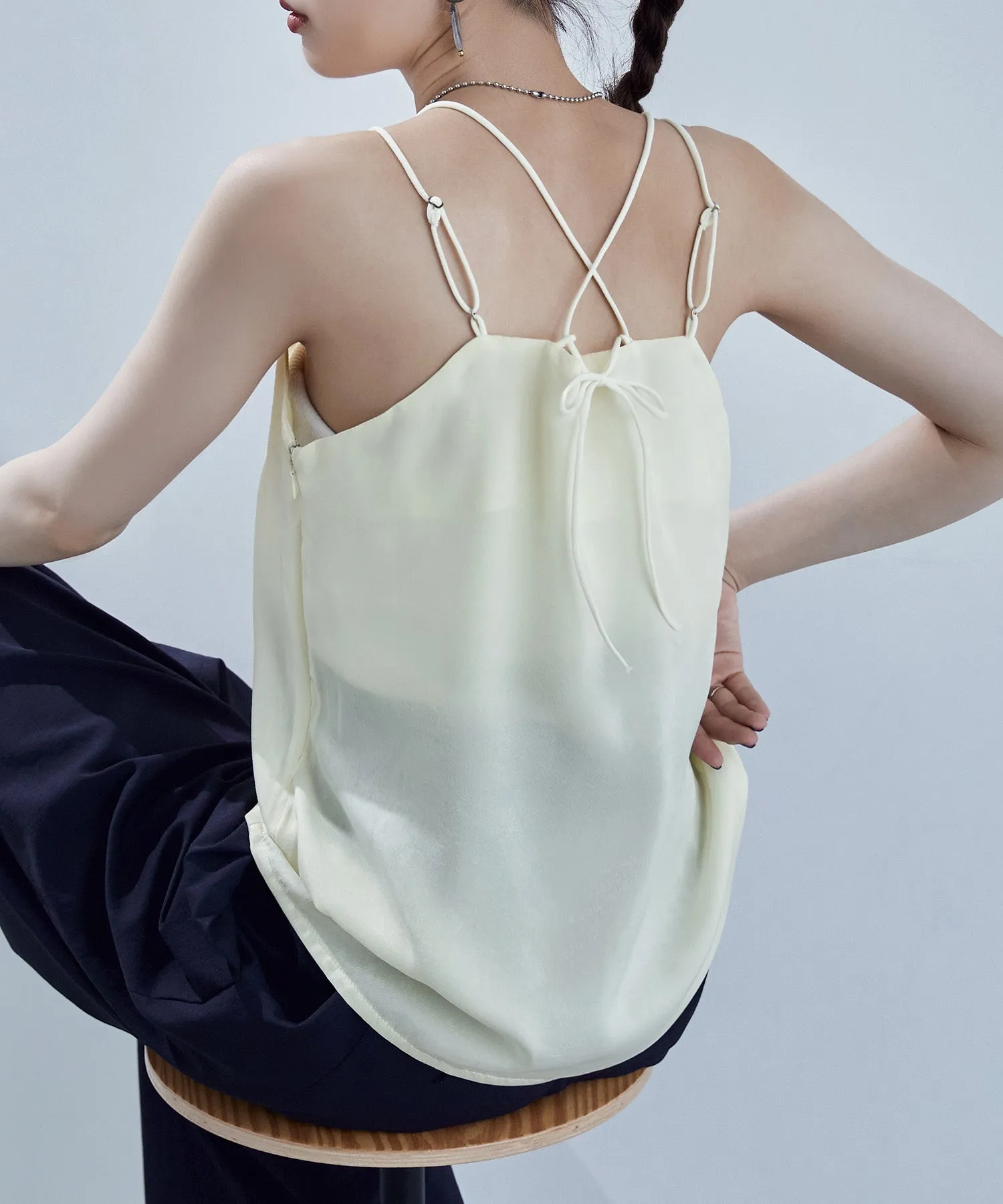 Satin backcross camisole