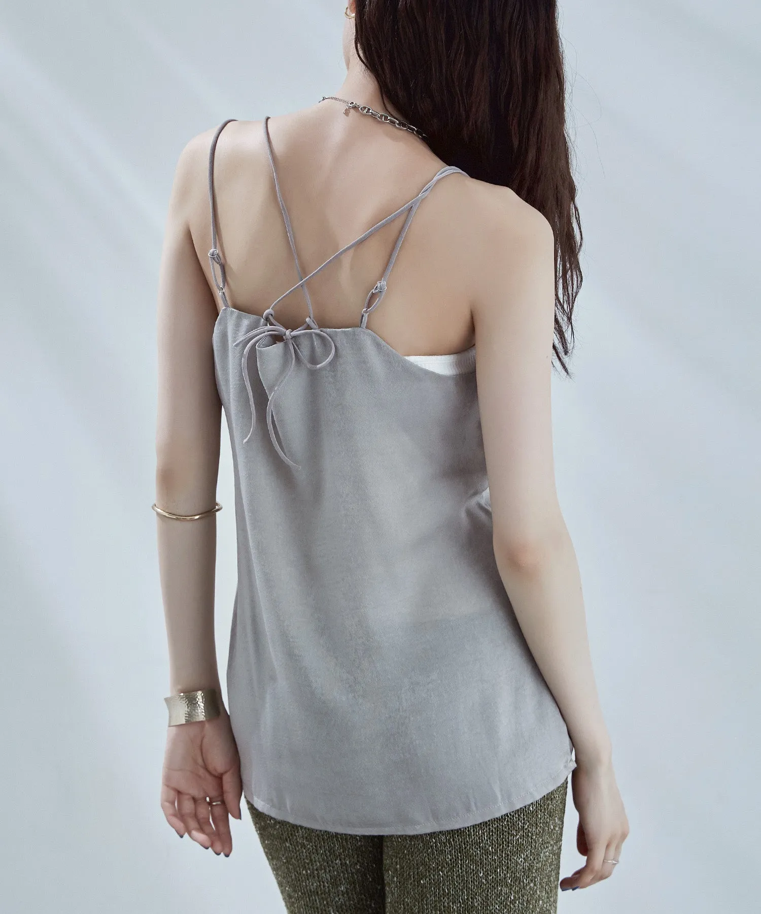 Satin backcross camisole