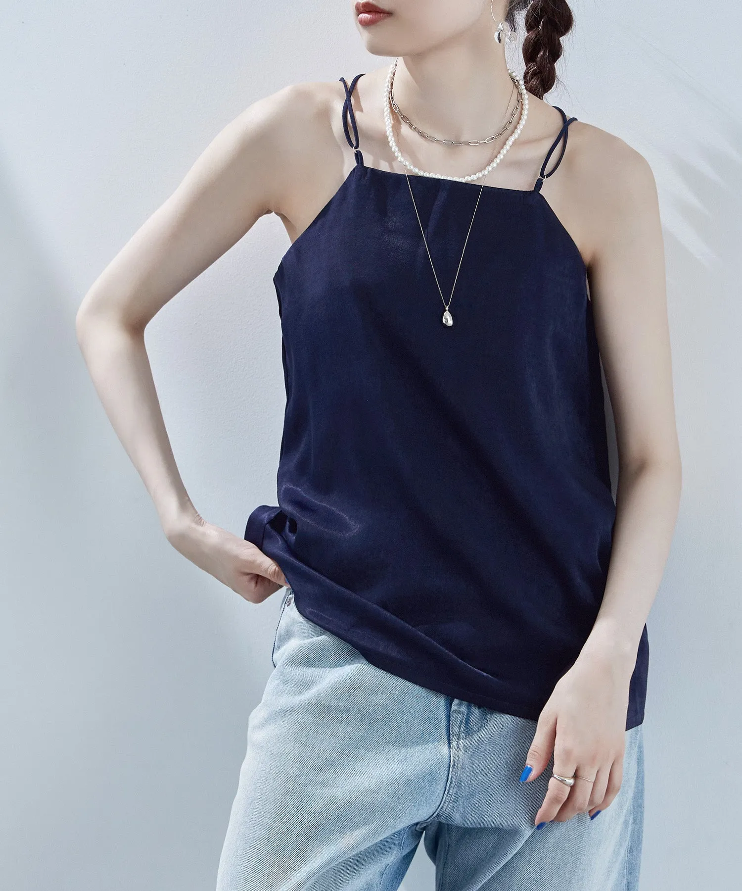 Satin backcross camisole