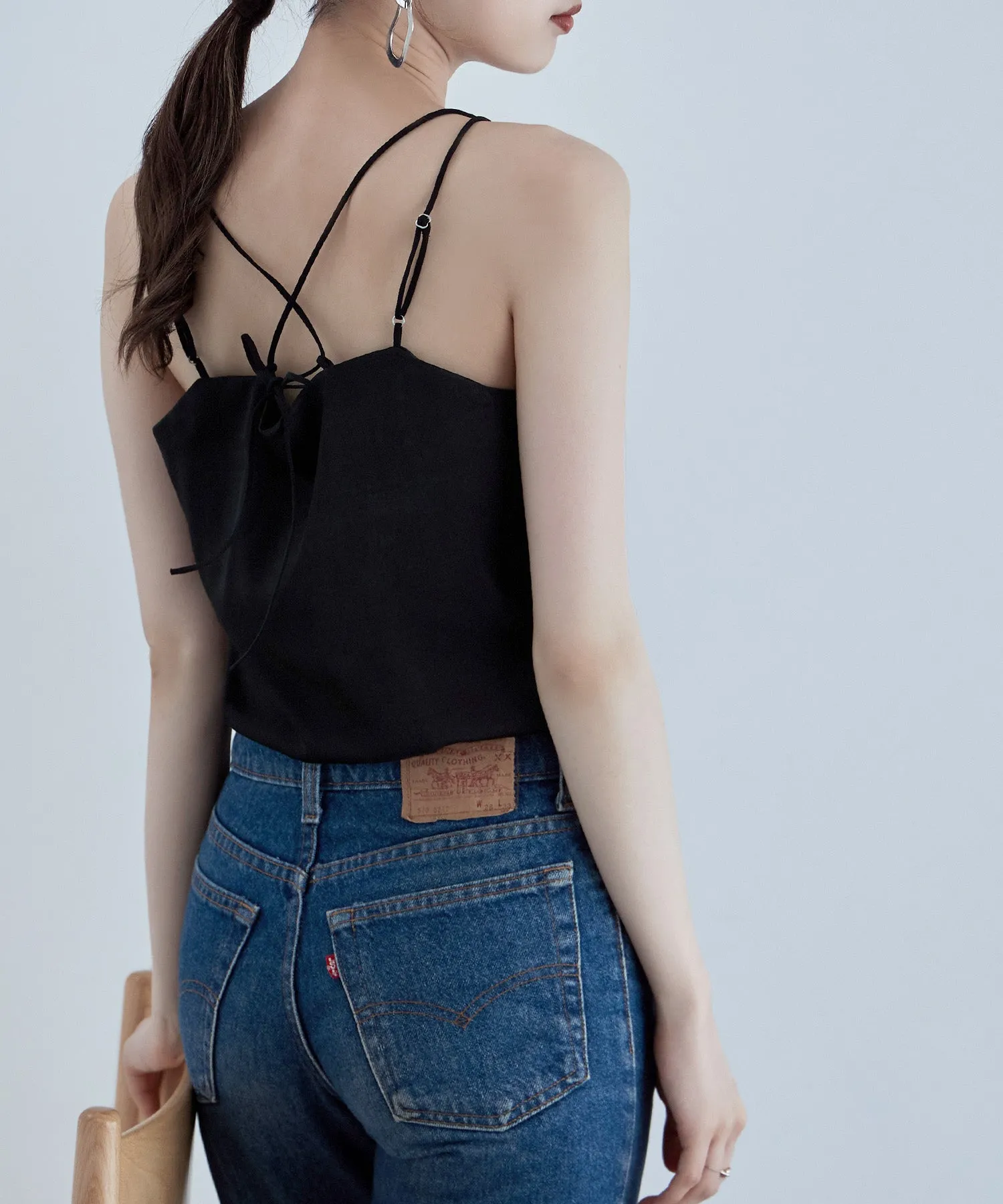 Satin backcross camisole