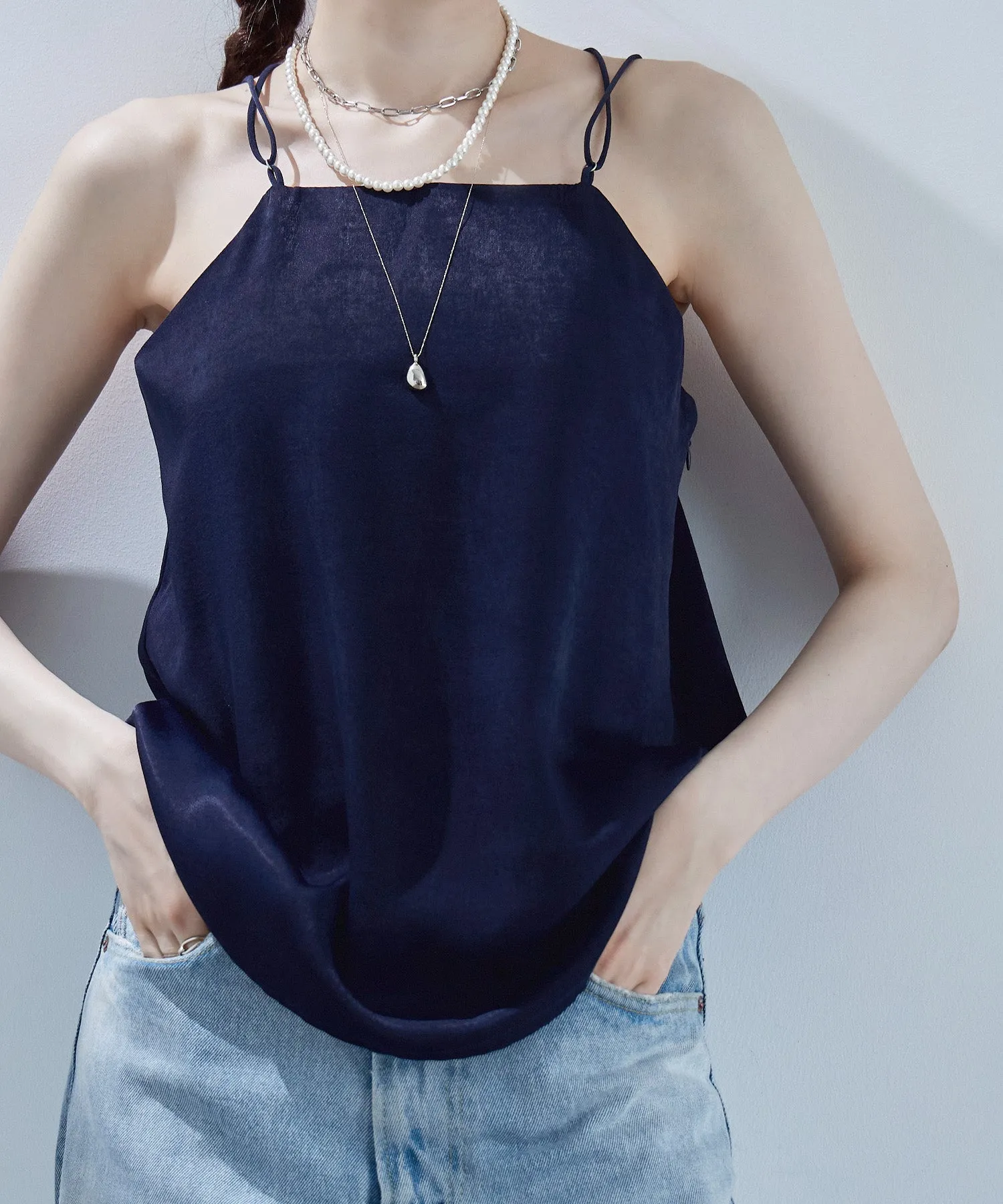 Satin backcross camisole