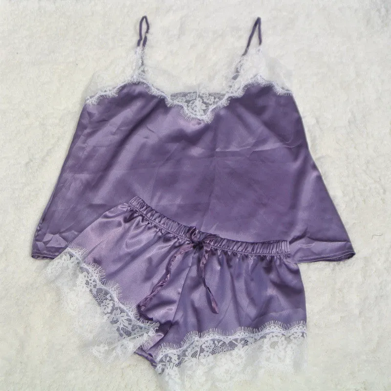Satin Camisole  And Shorts Set