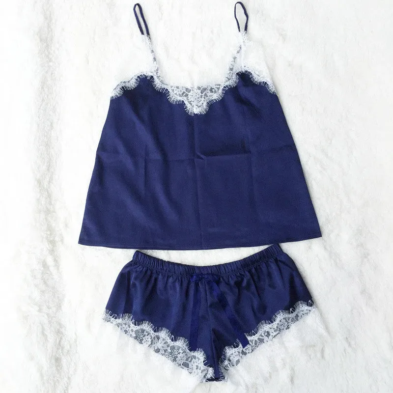 Satin Camisole  And Shorts Set