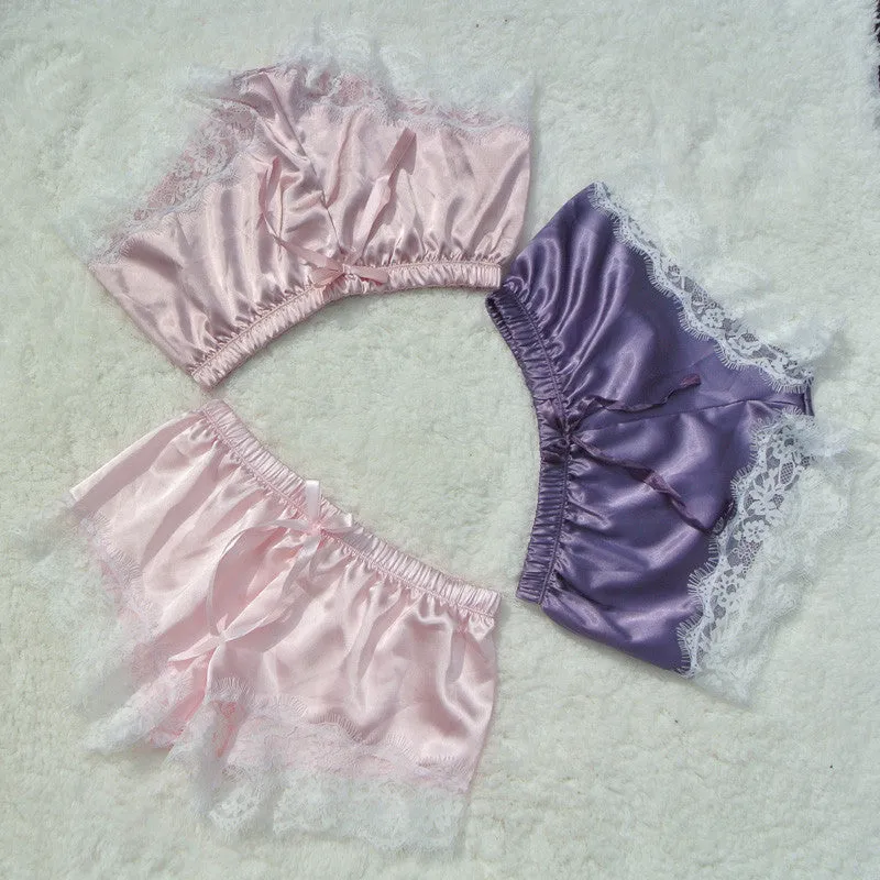 Satin Camisole  And Shorts Set
