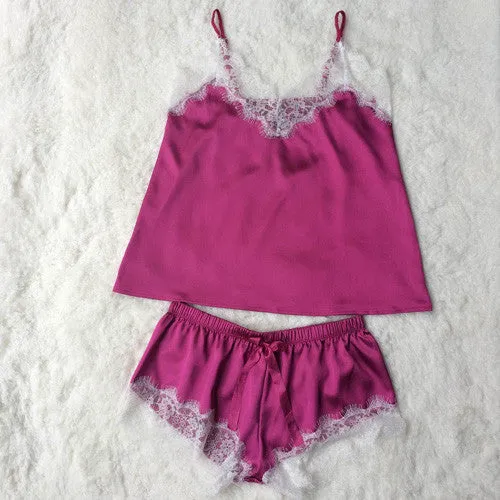 Satin Camisole  And Shorts Set