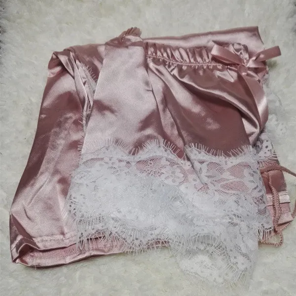 Satin Camisole  And Shorts Set