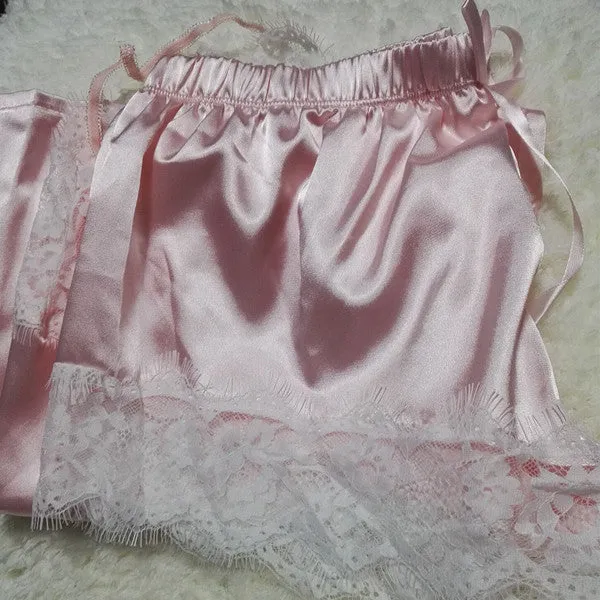 Satin Camisole  And Shorts Set