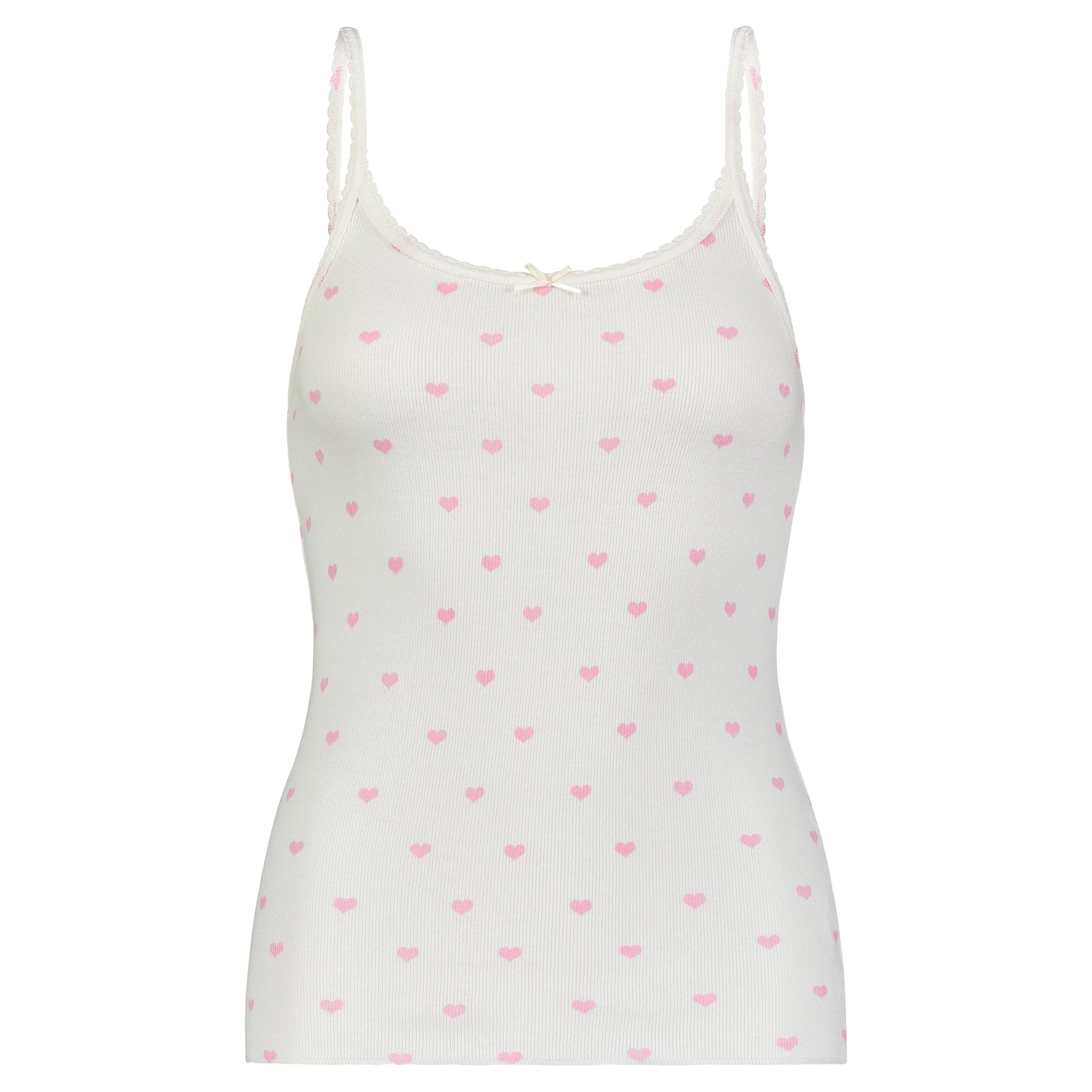 SCOOP CAMISOLE Pink Hearts Print