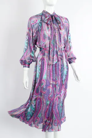 Sheer Paisley Blouse & Skirt Set