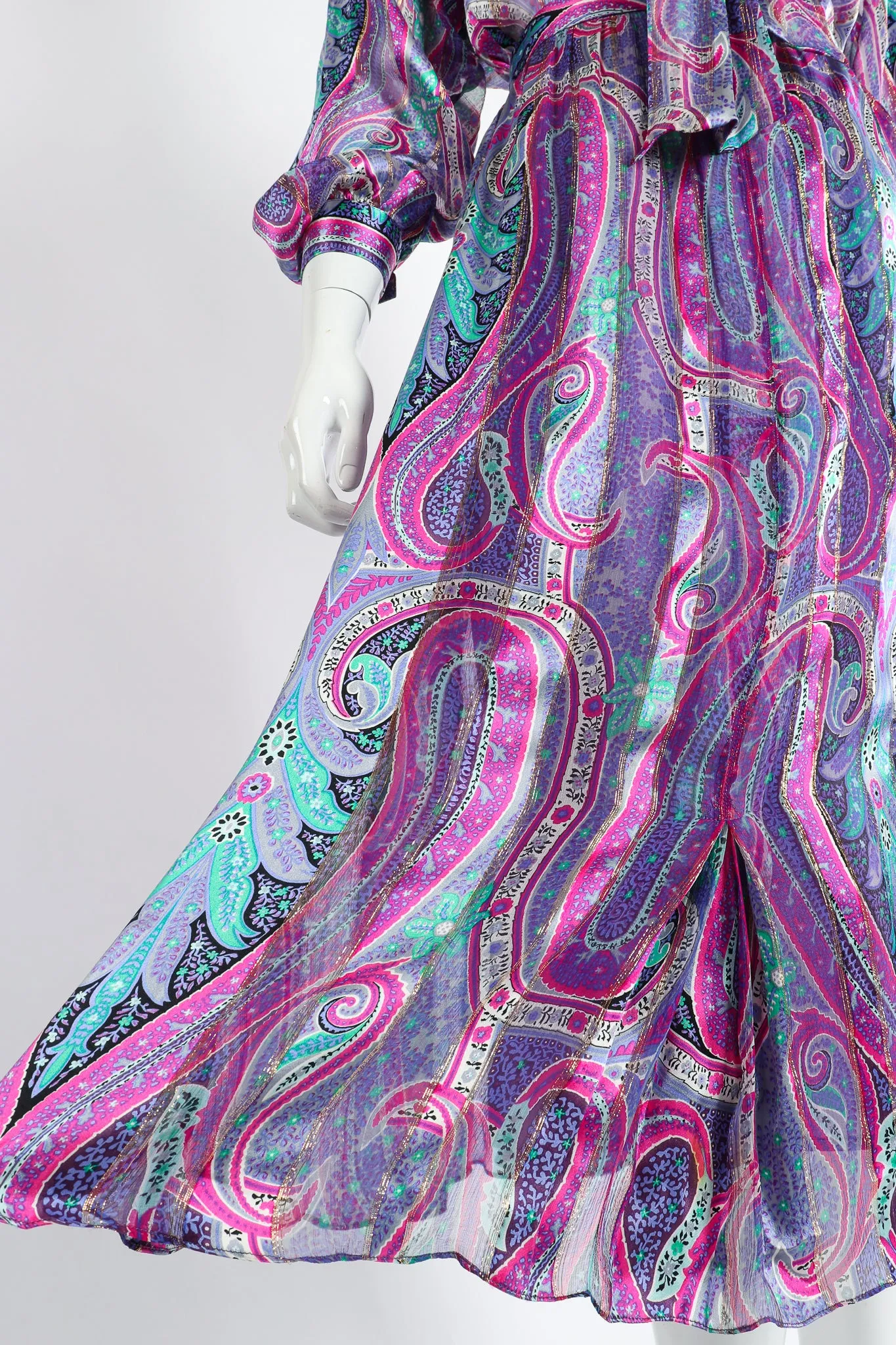 Sheer Paisley Blouse & Skirt Set