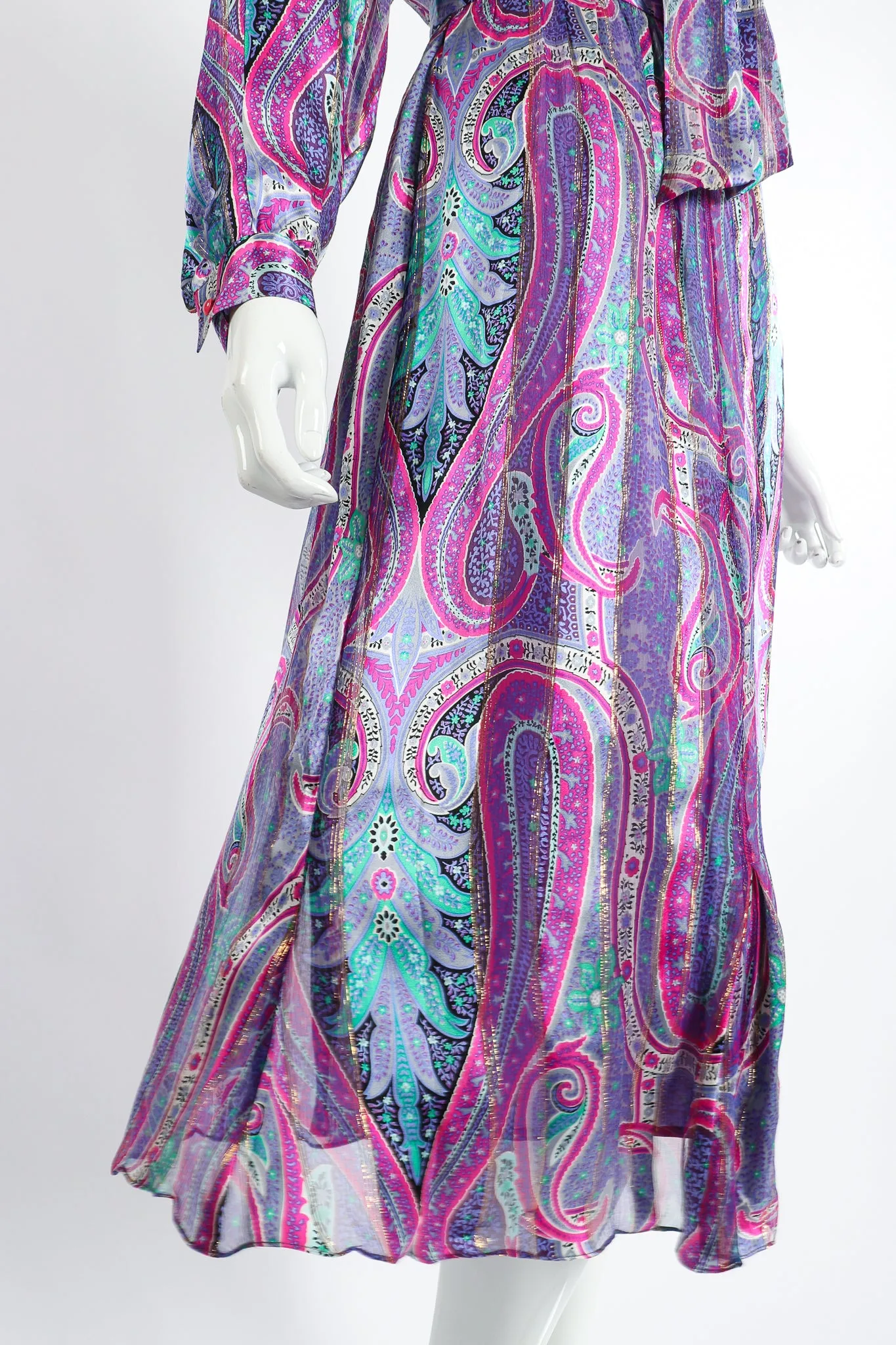 Sheer Paisley Blouse & Skirt Set