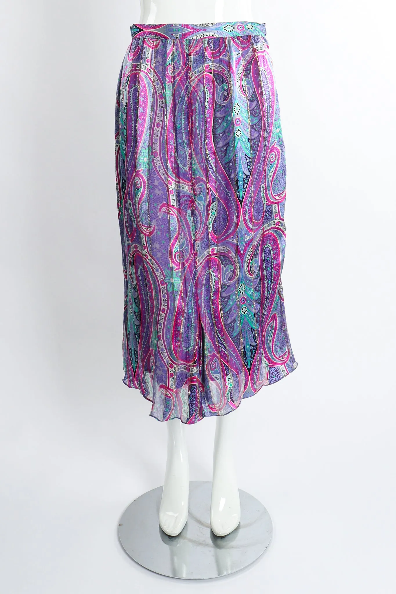 Sheer Paisley Blouse & Skirt Set