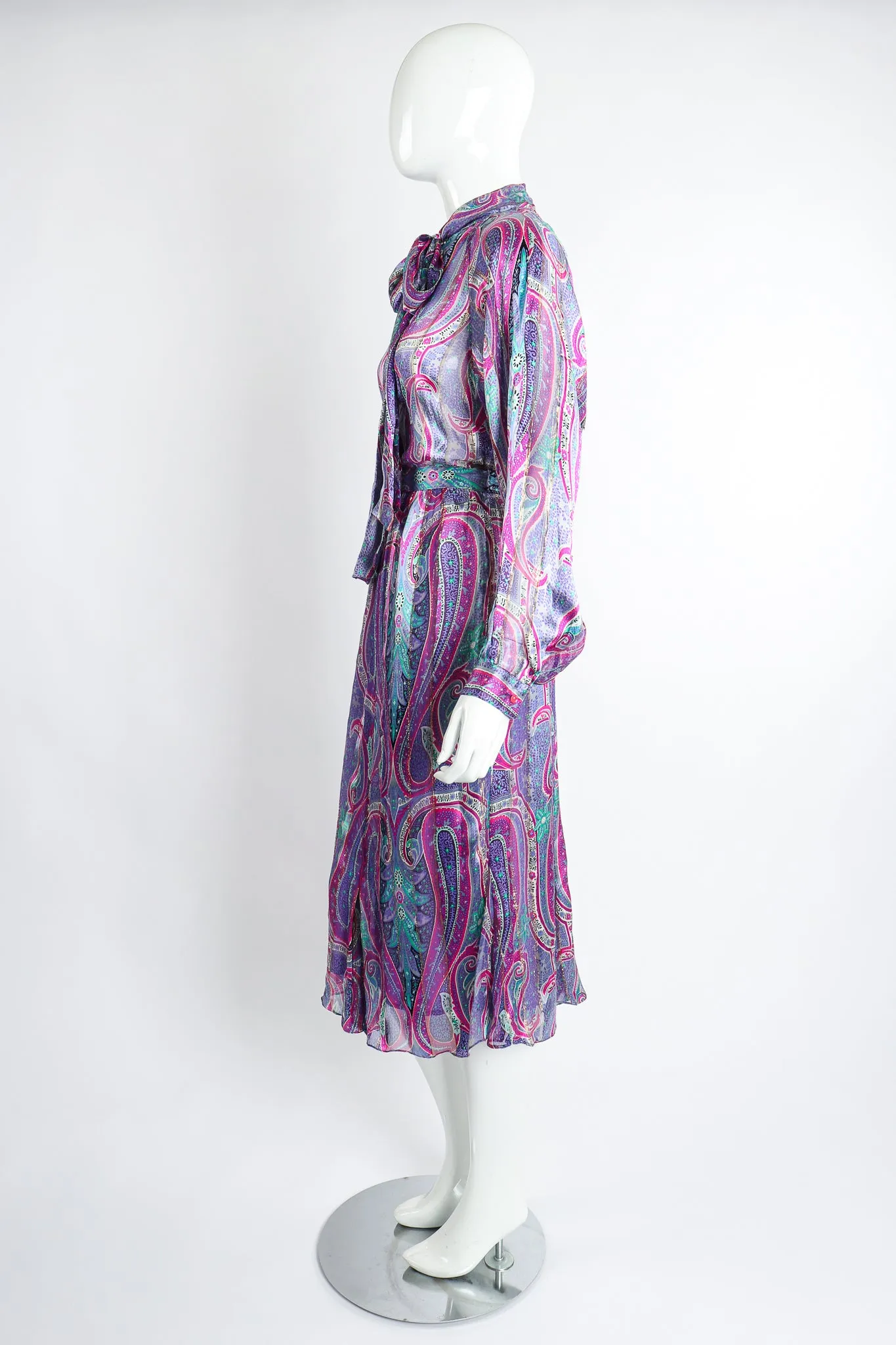 Sheer Paisley Blouse & Skirt Set