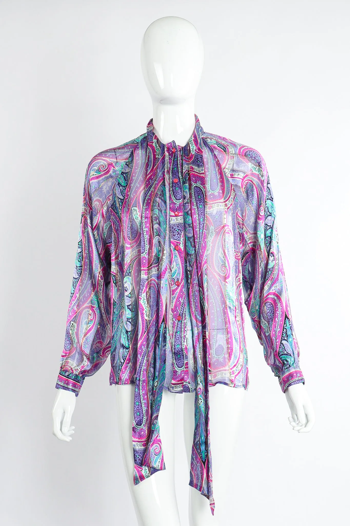 Sheer Paisley Blouse & Skirt Set