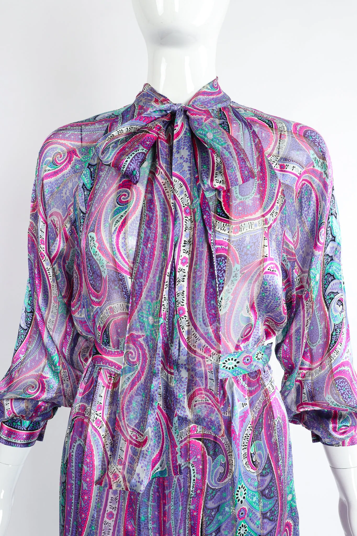 Sheer Paisley Blouse & Skirt Set