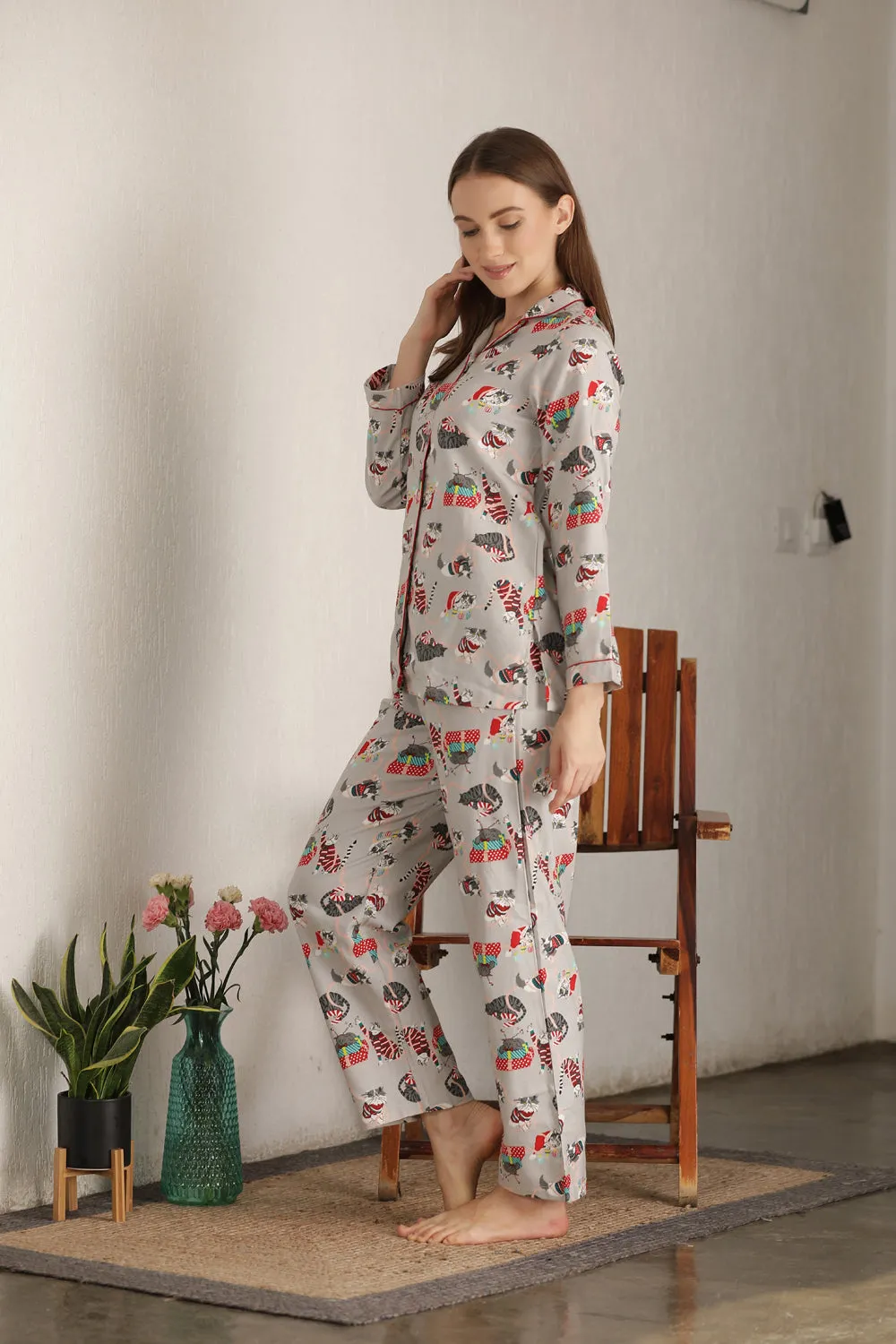 Soft brushed flannel night suit