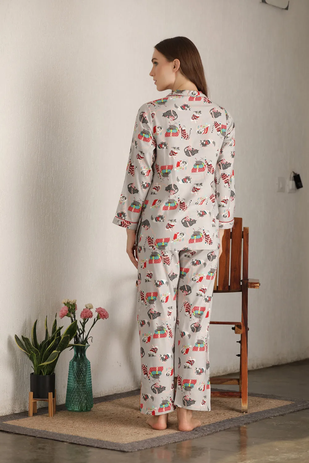 Soft brushed flannel night suit