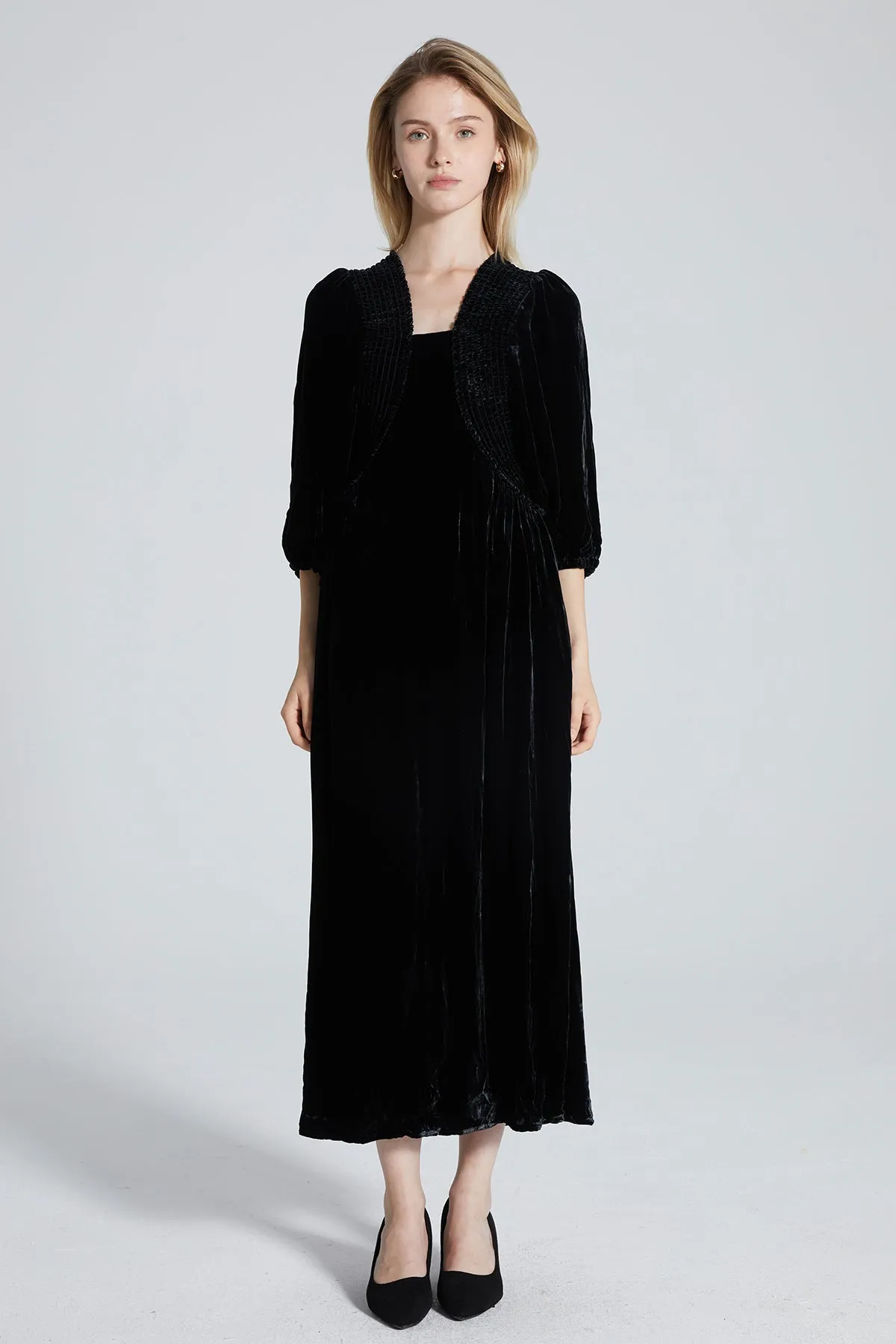Suzie Black Velvet Maxi Dress