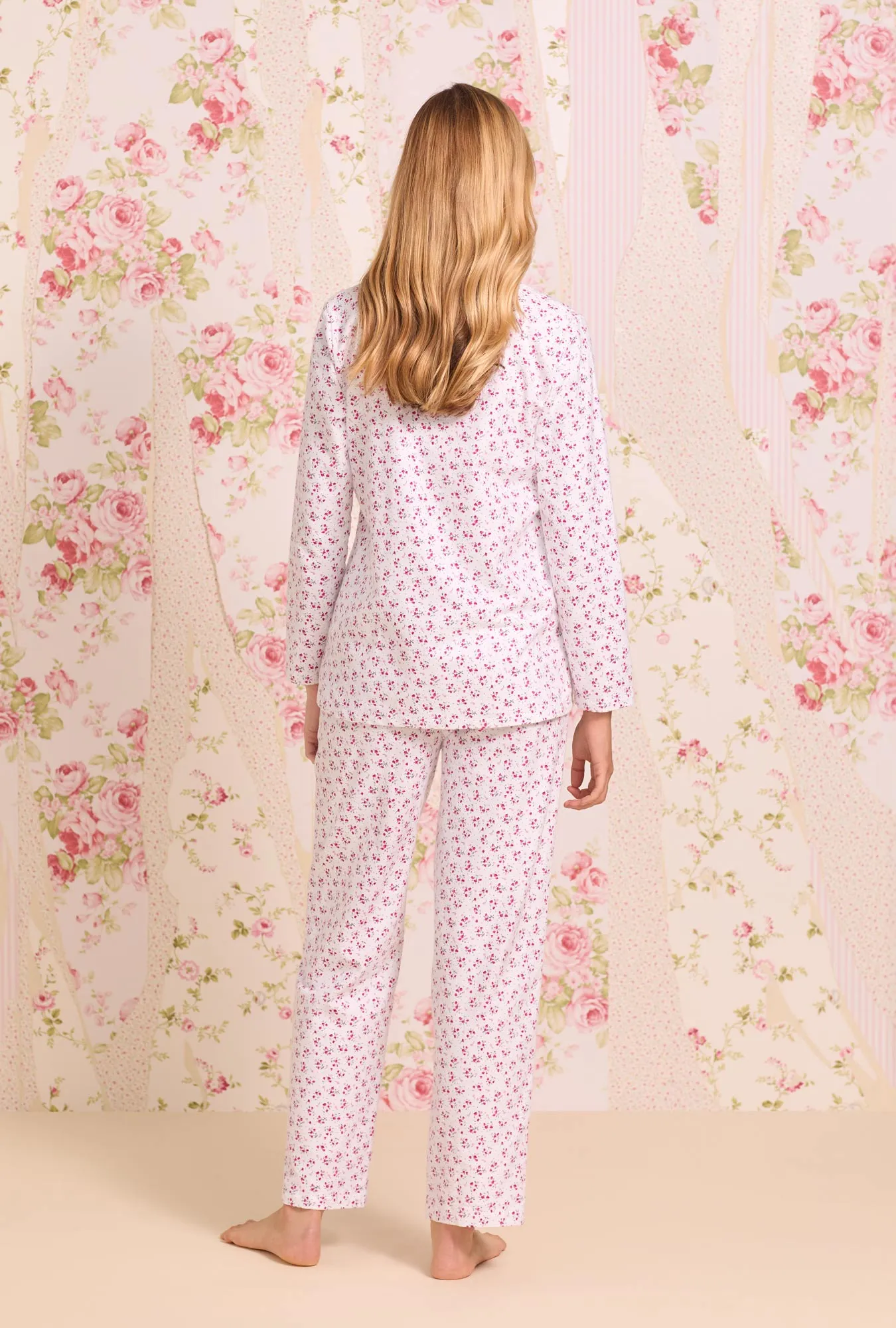 Sweet Holiday Floral Heritage Cotton Flannel Classic Pajama