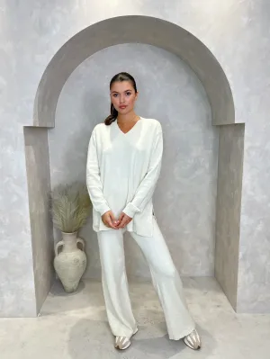 V Neck Panel Oversize Lounge Set