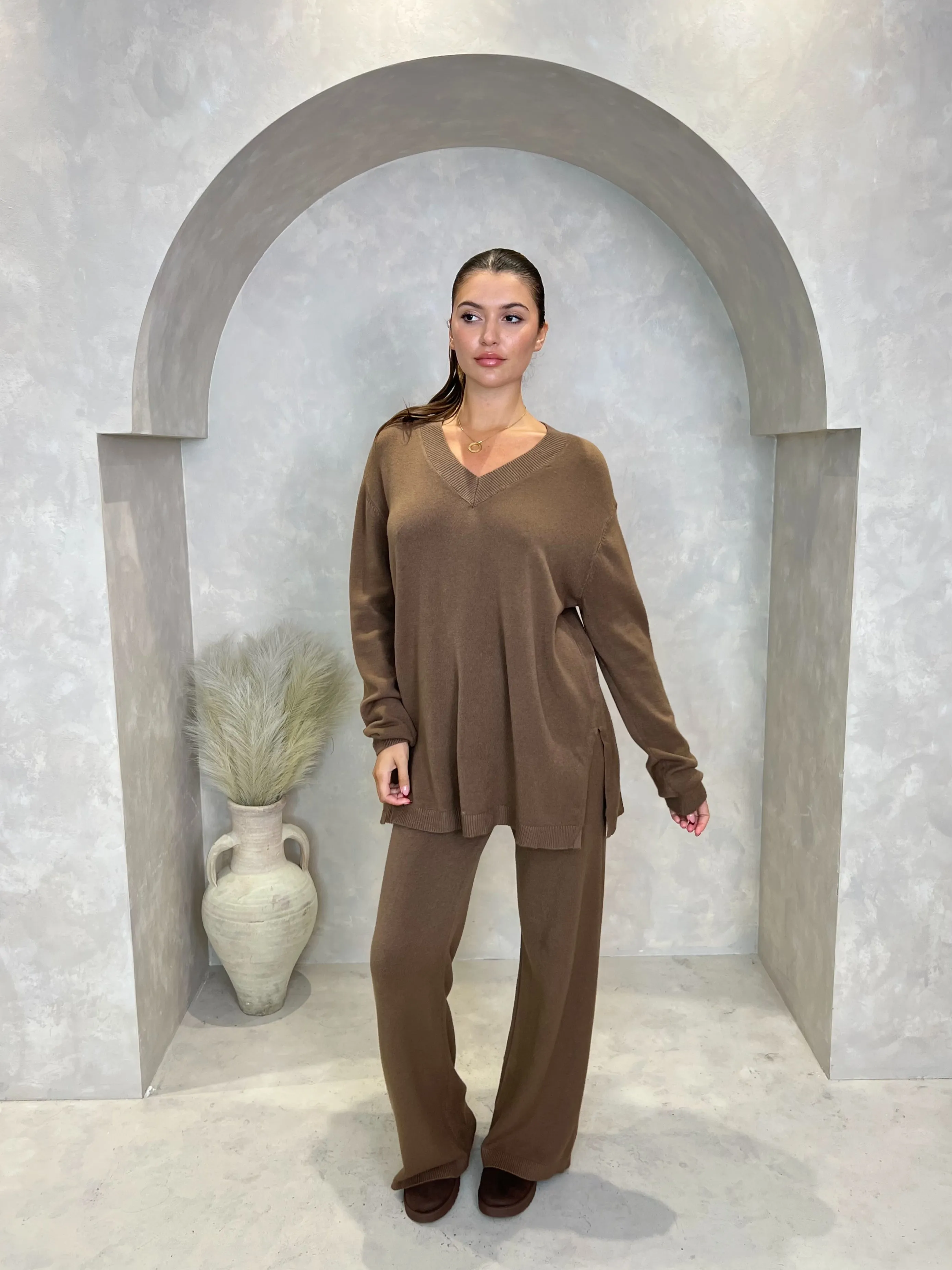 V Neck Panel Oversize Lounge Set