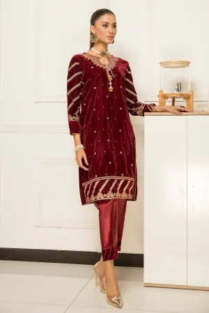 Velvet Embroidered Ready to Wear 2 Pcs Dress by Aabpara 02