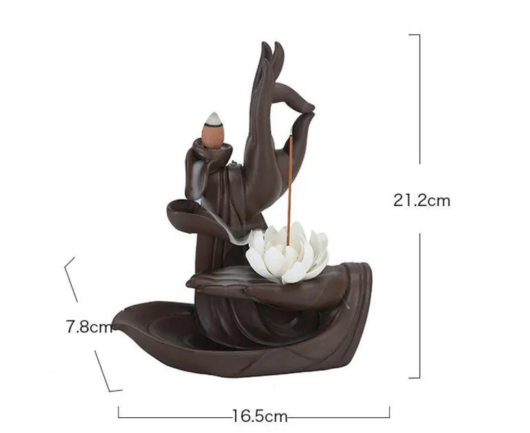 'Vitarka Mudra' Ceramic Incense Holder