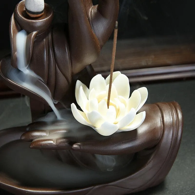 'Vitarka Mudra' Ceramic Incense Holder