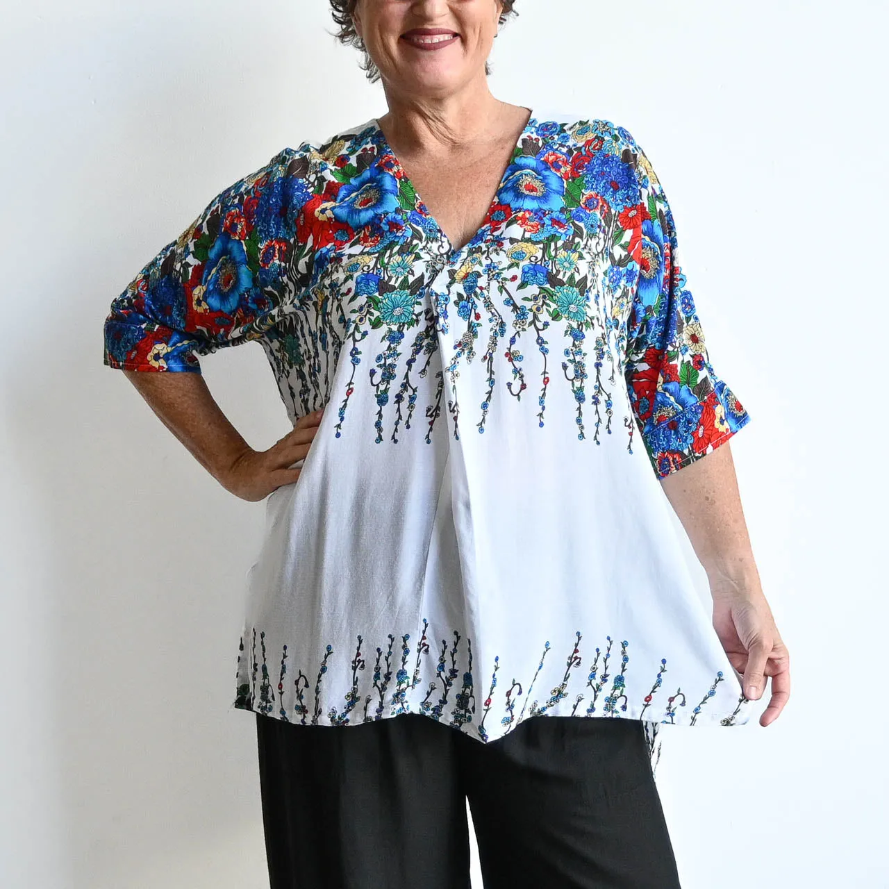 Zen Kaftan Blouse - Floral