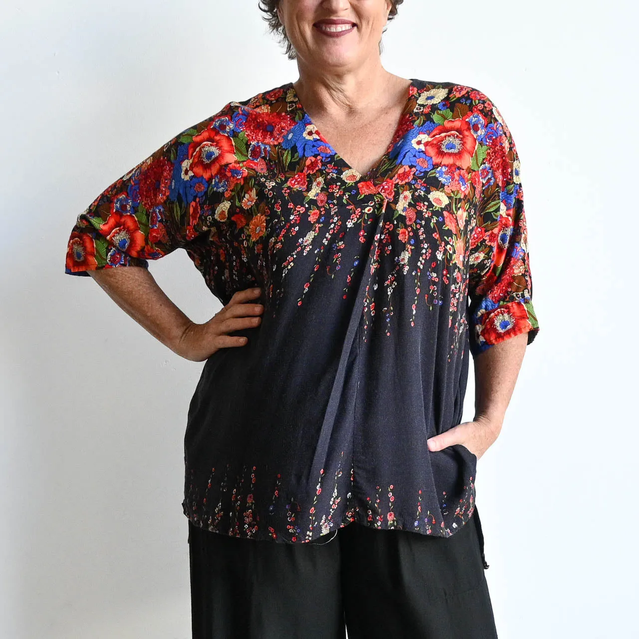 Zen Kaftan Blouse - Floral