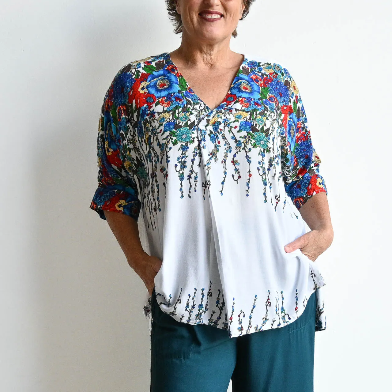 Zen Kaftan Blouse - Floral