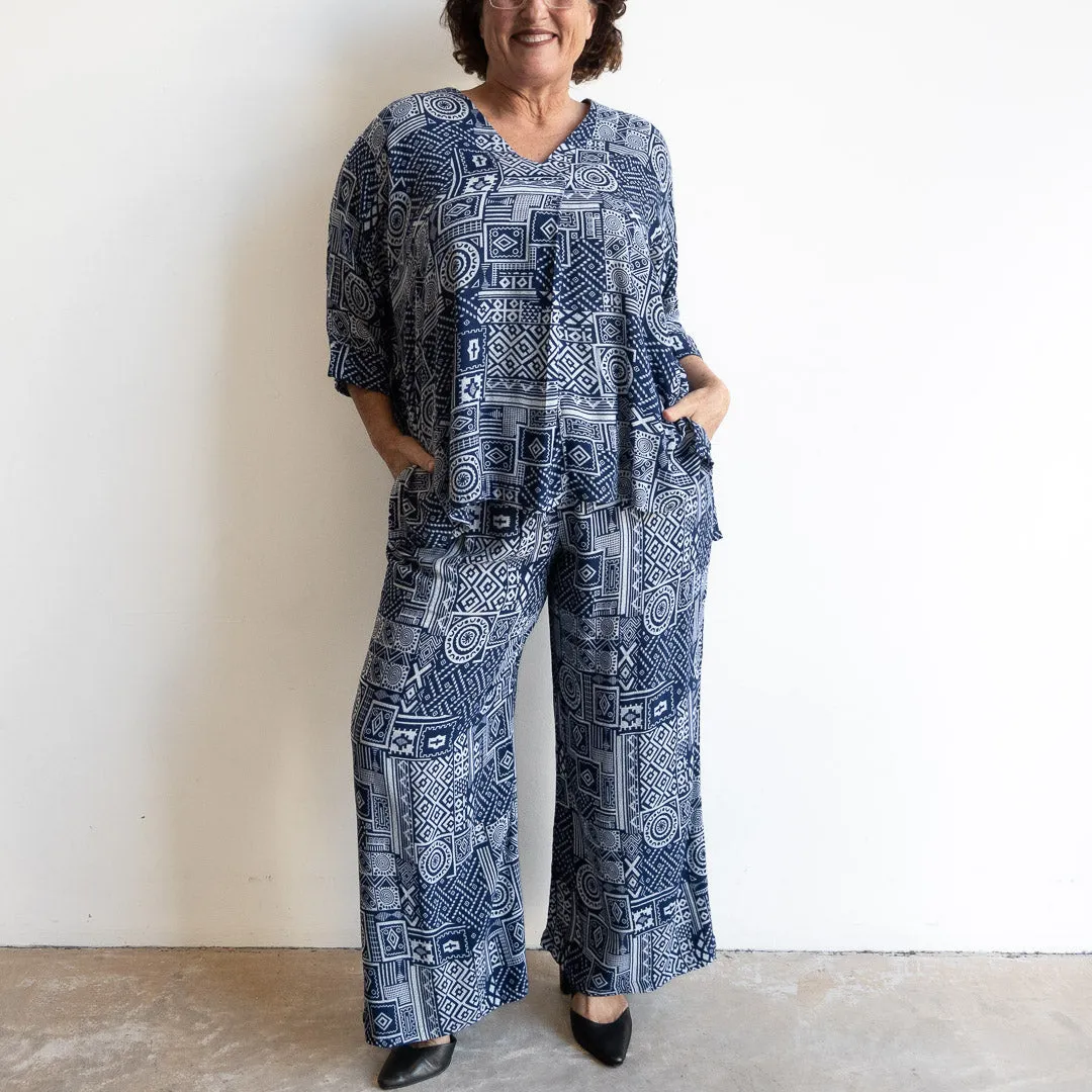 Zen Kaftan Blouse - Geometric