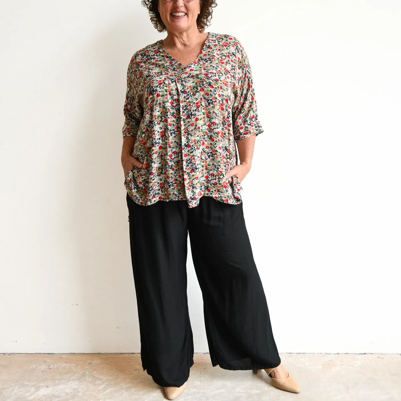 Zen Kaftan Blouse - Meadow Flower