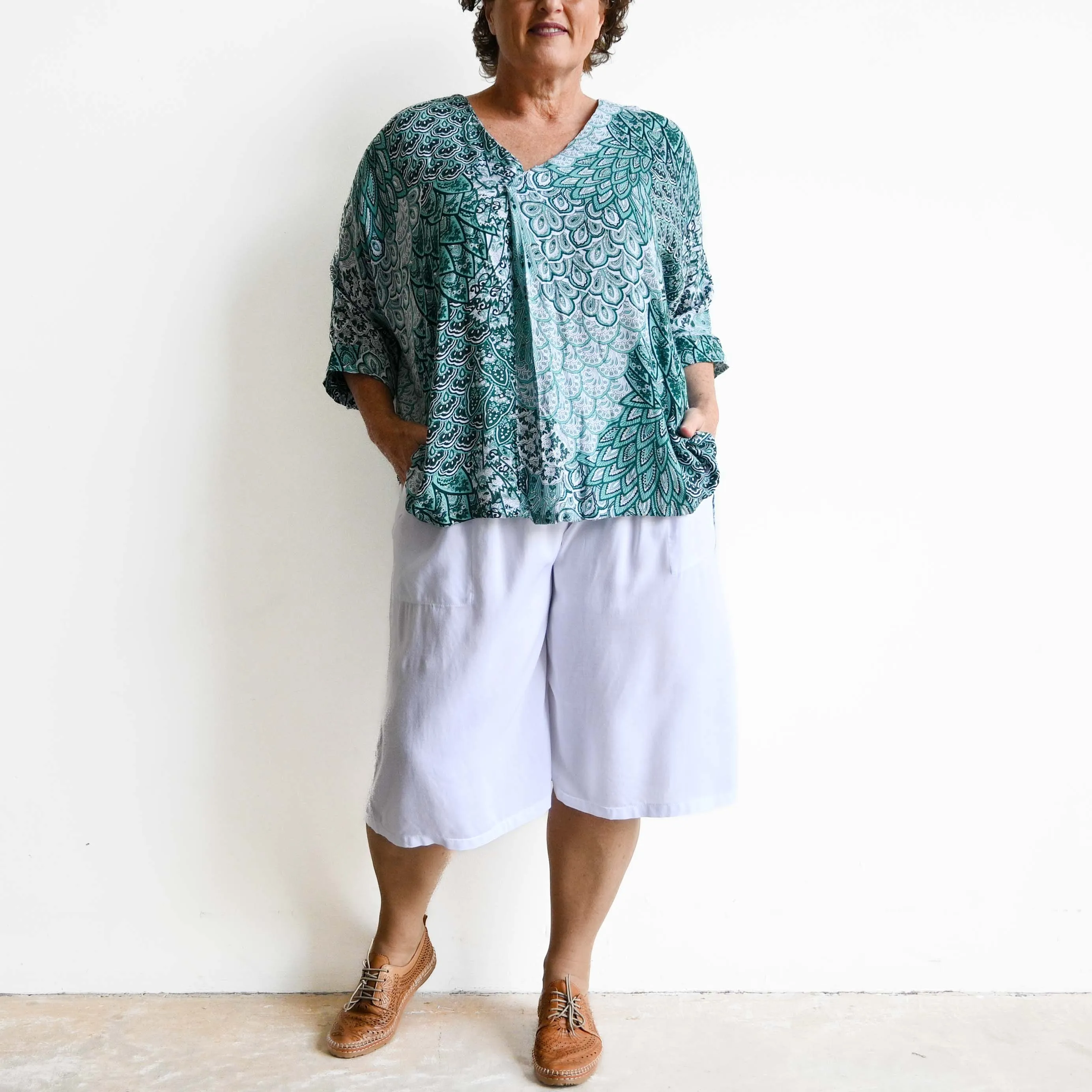 Zen Kaftan Blouse - Paisley Peacock