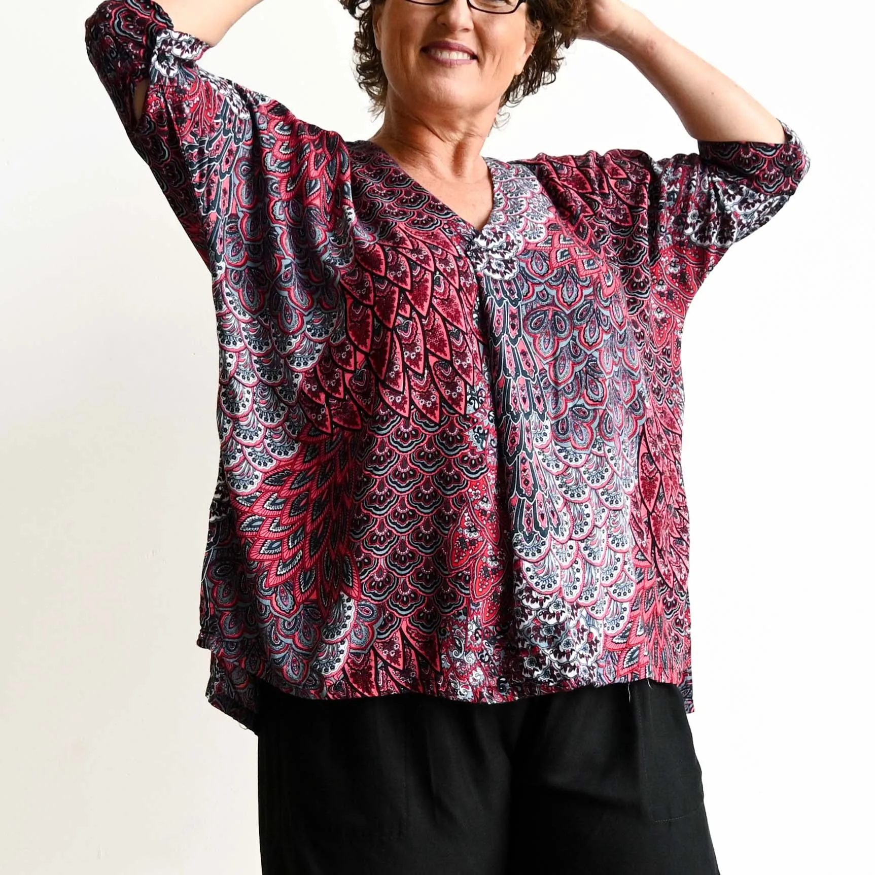 Zen Kaftan Blouse - Paisley Peacock