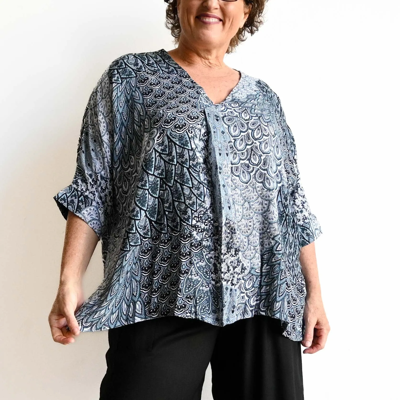 Zen Kaftan Blouse - Paisley Peacock